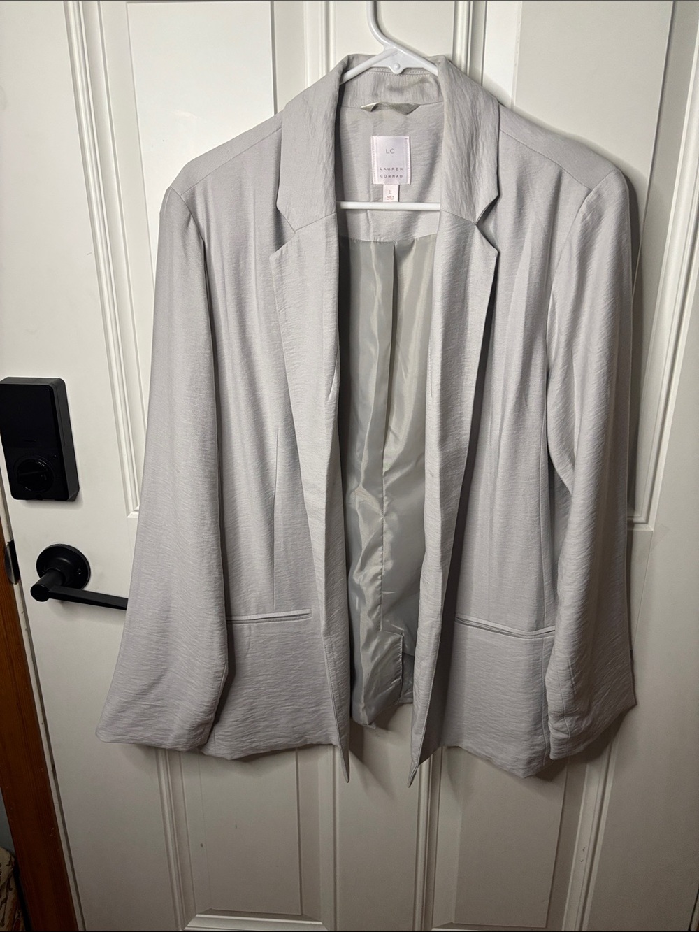 EUC LC Lauren Conrad Light Gray Open-Front Blazer